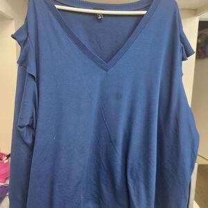 Torrid Blue V-Neck Sweatshirt